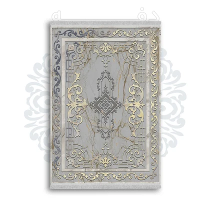 *جدید* فرشینه از جنس پارچه شانل مخمل ترک طرح فانتزی برند دفه کد 866