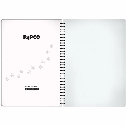 دفتر سیمی 100 برگ پاپکو PAPCO مدل NP-41015 بلک اند وایت طرح دار یک خط سایز A4