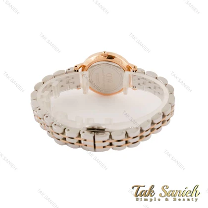 ساعت DW زنانه دورنگ رزگلد صفحه صورتی ایندکس نگین DW-5452-L