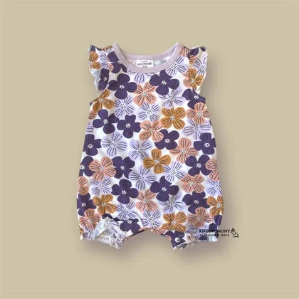 رامپر نوزادی دخترانه طرح گل