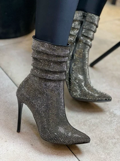 بوت پاشنه نگین چهار رج کد 2048