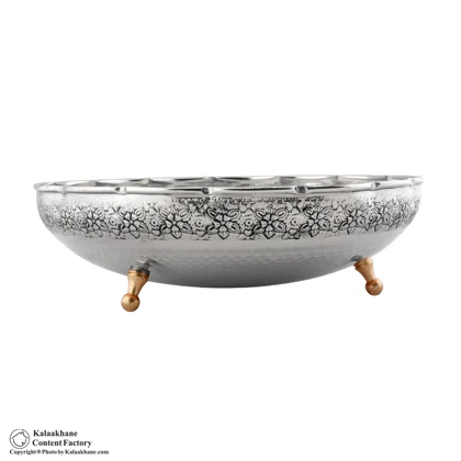 میوه خوری سه پایه مس دیبا رنگ کروم کد 1068