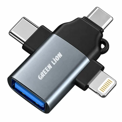 تبدیل OTG گرین لاین مدل GreenLion-3in1 سه کاره