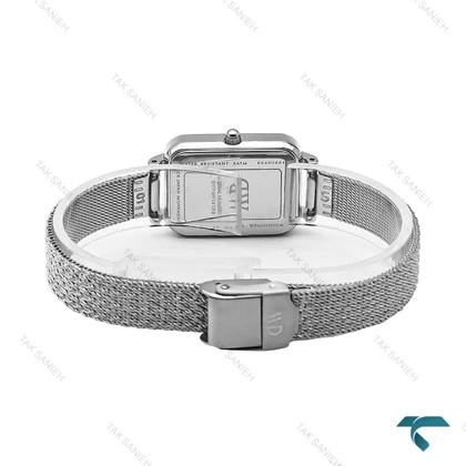 ساعت زنانه DW مستطیلی حصیری سیلور صفحه سبز DW-6714-L