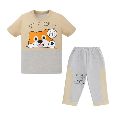 ست تیشرت آستین کوتاه و شلوارک راحتی پسرانه مدل PJ1400