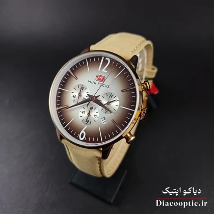 ساعت مچی مردانه اورجینال موتور ژاپن برند مینی فوکوس سه موتور مدل Mf0114G.02 بند چرم