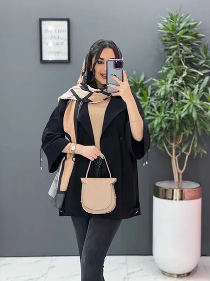 مانتو لینن آستین گت ضربدری