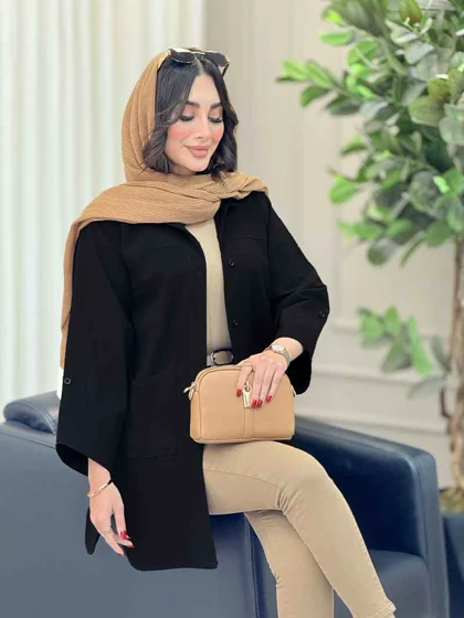 مانتو جیب برش‌دار پایین هلال