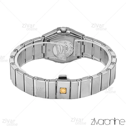 ساعت امگا کانسلیشن زنانه نقره ای صفحه طوسی نگین‌دار 107020