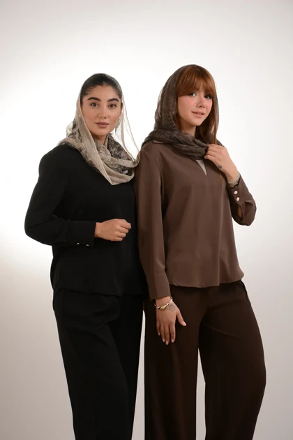 شومیز جلو بسته یقه شکاری
