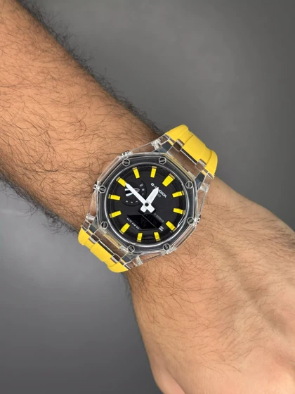 ساعت مچی کاسیو جی-شاک بند زرد Casio G-SHOCK GA-2100