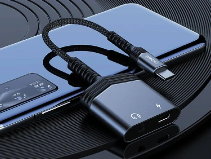 مبدل تایپ سی به تایپ سی و درگاه صدای جک 3.5 میلی‌متری رسی RDS-A19
