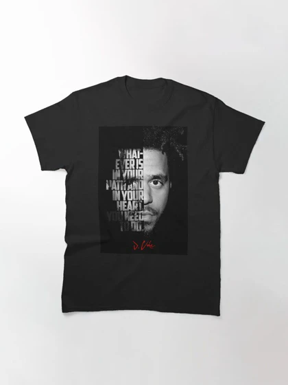 تیشرت دریک | Black and white J Cole quote کد 240026