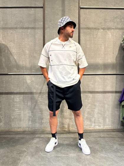 تیشرت نخ پنبه زاپ‌دار