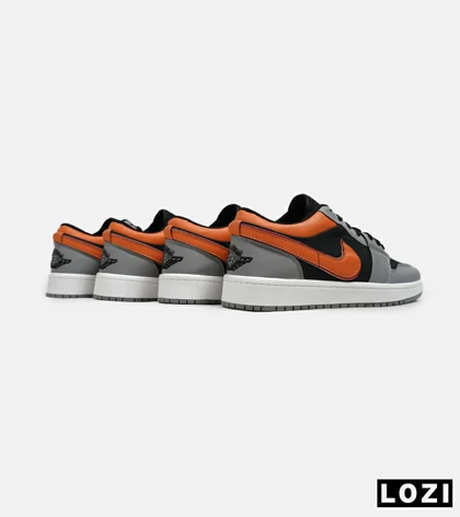کفش کتانی مردانه طوسی مشکی نارنجی5479NIKE jordan 1