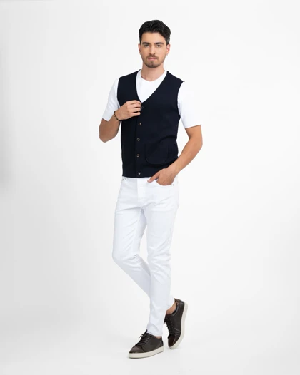 ام کی کالکشن جلیقه mk-6095-navy-blue