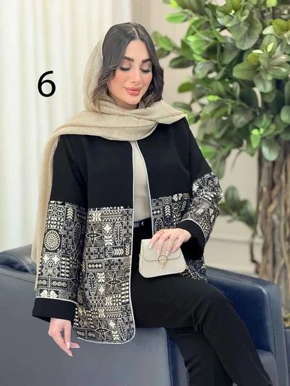 مانتو طرح دار مغزی دوزی دلبر