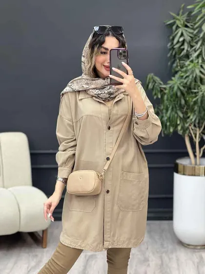 مانتو دو جیب برش‌دار سرو