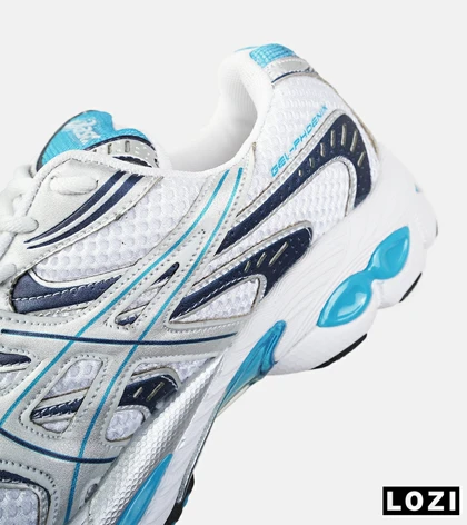 کتانی مردانه و زنانه سفید آبی اسیکس Gel-Phoenix 8878
