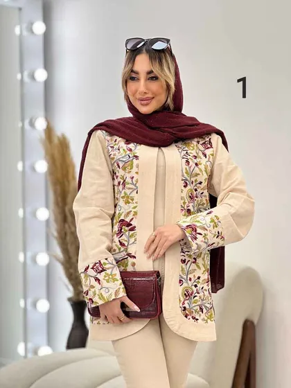 مانتو کتی لینن خرجه کاری هندی