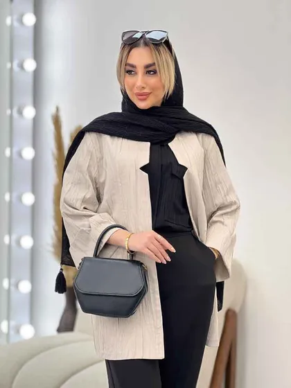 مانتو یقه چاک آستین پاکتی