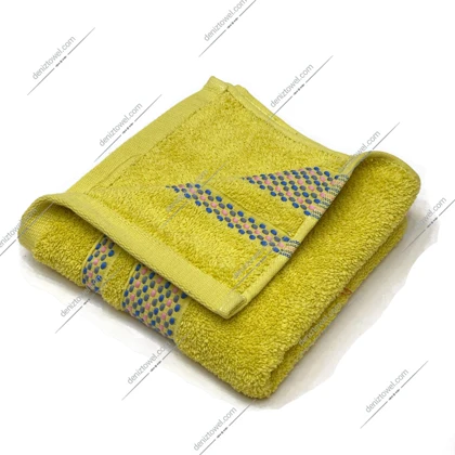 حوله دستی طرح حاشیه ژاکارد زرد
