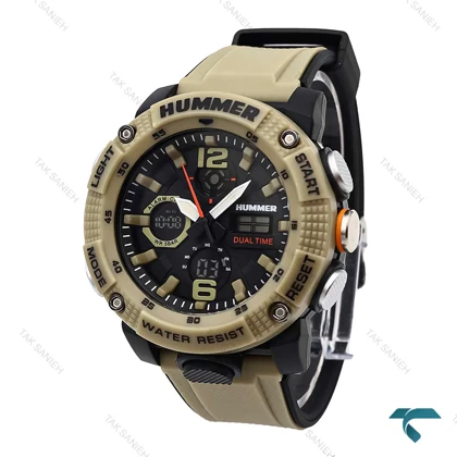 ساعت هامر مردانه دوزمانه خاکی Hummer-6515-G