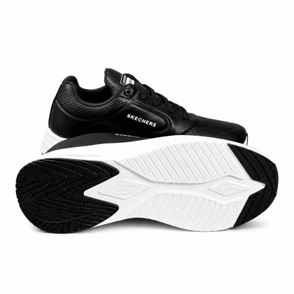 کفش کتانی رانینگ مردانه اسکیچرز زیره کپسولی مشکی سفید SKECHERS