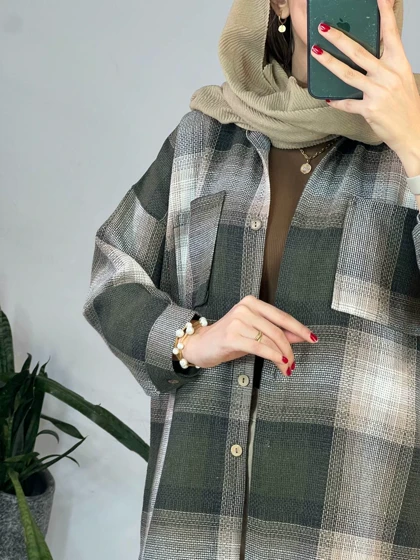 مانتو چهارخونه گلبرگ 2