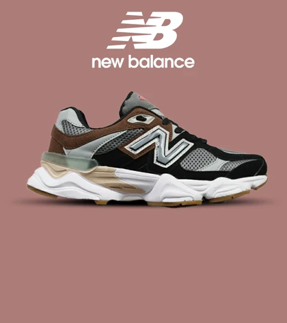کفش کتانی مردانه و زنانه مشکی طوسی قهوه ای NEW BALANCE 9060 مدل 4973