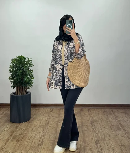 تونیک مانتویی لینن ایتالیایی گلوریا 1