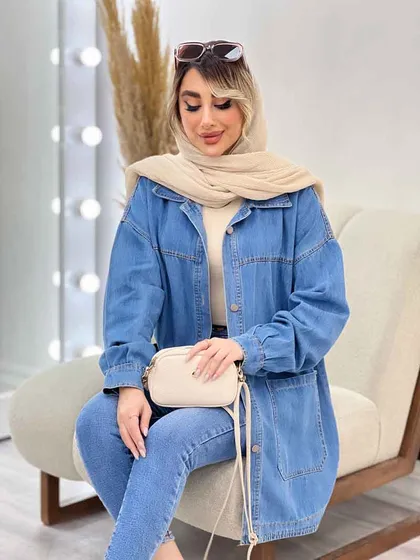 مانتو جین برش‌دار
