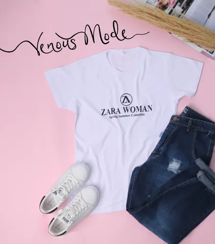 تیشرت دخترانه طرح ZARA WOMAN