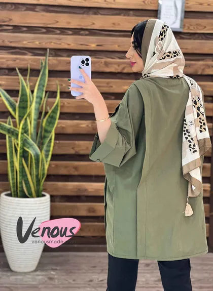 مانتو لینن یقه انگلیسی