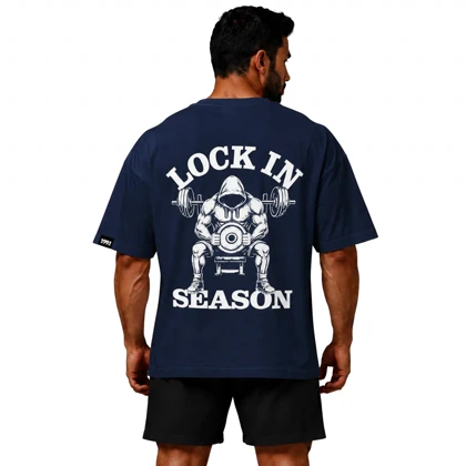 تیشرت مردانه زنانه اورسایز نخی 1991 Lock In Season مدل TS19110