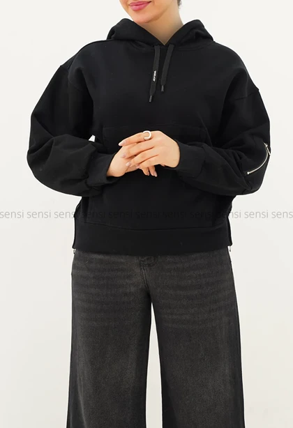 هودی باکسی آستین زیپ کد1005152