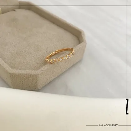 انگشتر زنانه تک لاین نگین