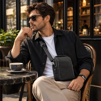 کیف دوشی چرم طبیعی L201