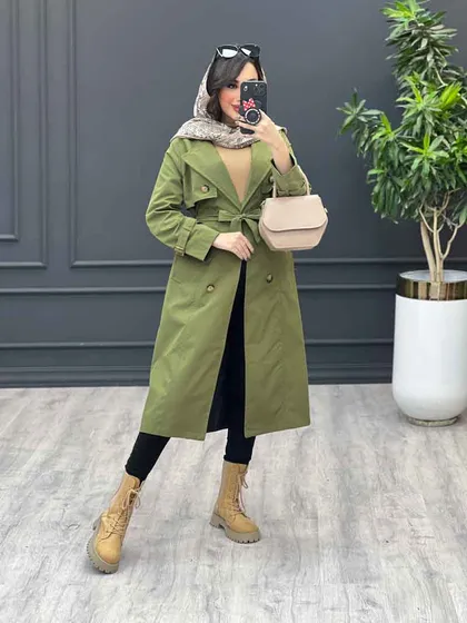بارانی بلند ژیله دکمه