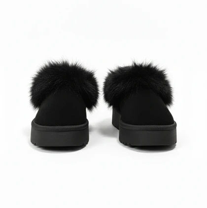 نیم بوت اگ ساده خز دار مشکی کد 294965