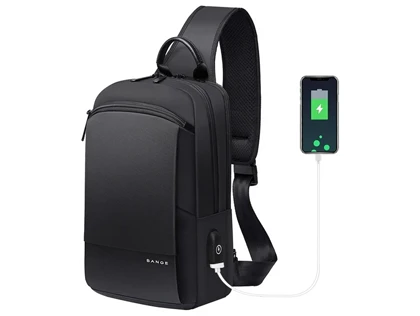 کیف کراس بادی مردانه بنج اصل Bange BG-77112 ضد آب USB دار