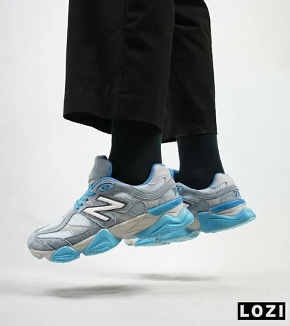 کفش کتانی مردانه طوسی آبی NEW BALANCE 9060