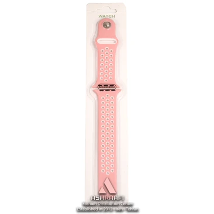 بند سیلیکونی سوراخ دار صورتی Smart Watch Strap PW2