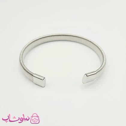 دستبند مردانه نقره ای رنگ استیل اسپرت کد 1991