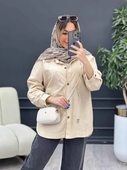 مانتو دو جیب زاپ‌دار دنیز