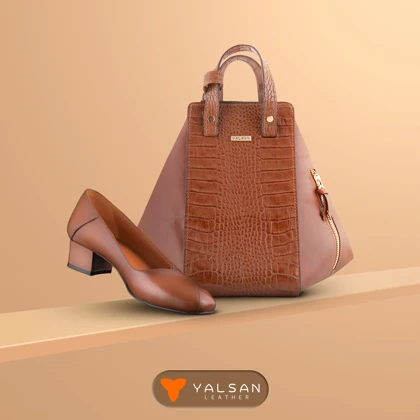 ست کیف و کفش زنانه چرم یلسان مدل لیان کد 906- AYSU-GC