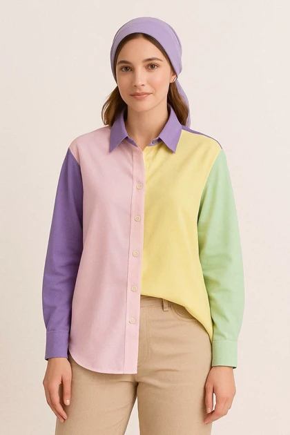 شومیز رنگین کمان زنانه کد 403047