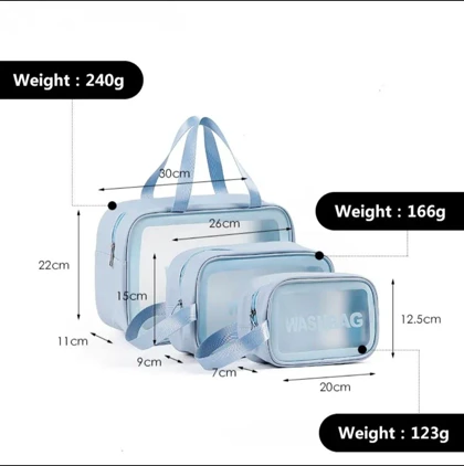 کیف لوازم آرایش سه تیکه wash bag