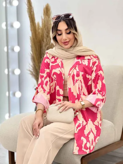 شومیز طرح دار تک جیب صنم