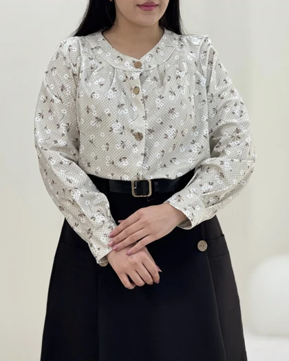 شومیز گل‌دار هستی مخمل